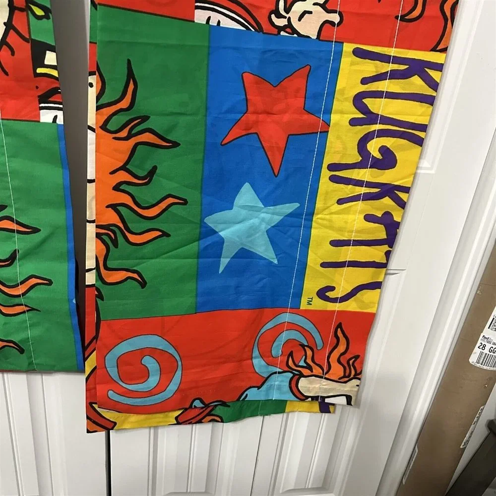 Vintage Window Valance Nickelodeon Rugrats 90s Tailored Curtain 84 x 15 Set of 2